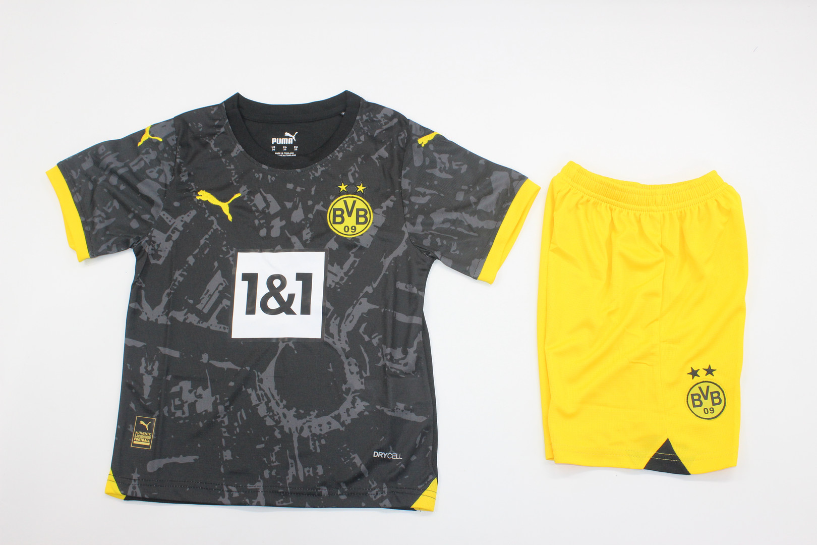 Kids-Dortmund 23/24 Away Black Soccer Jersey